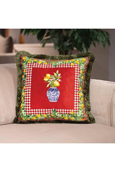 Adawall Renkli Limon Desenli Dekoratif Kırlent