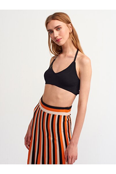 Dilvin 1061 – Strick-BH mit Schnürung hinten – Schwarz