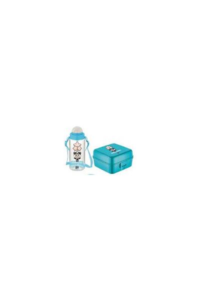 Gıpta Blue-me Tritan Straw Flask + Patterned Feeding Bowl Set