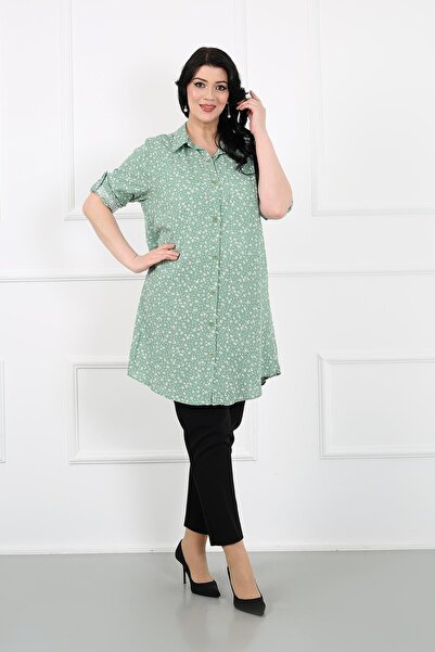 By Alba Collection Жіноча туніка великого розміру з бавовняного віскозу з квітковим принтом