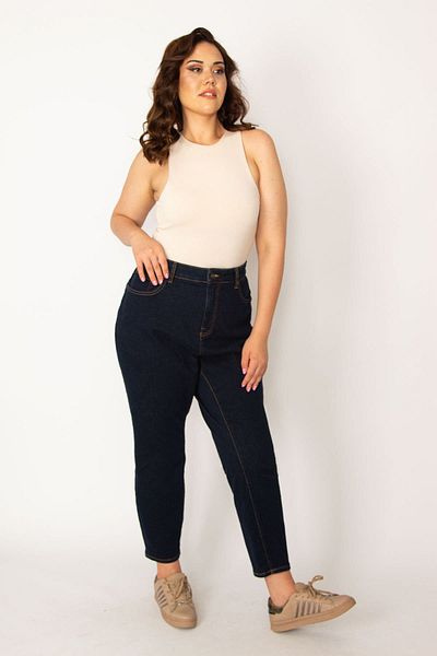 Şans Plus Size Pants - Navy blue - Straight
