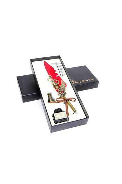 Revello Divit Inkwell Set Feather Pen