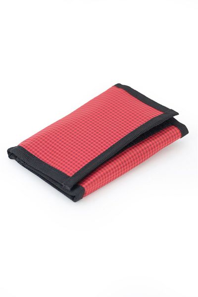 İMAKS Waterproof Fabric Red Sports Card Holder Wallet with Velcro Zipper