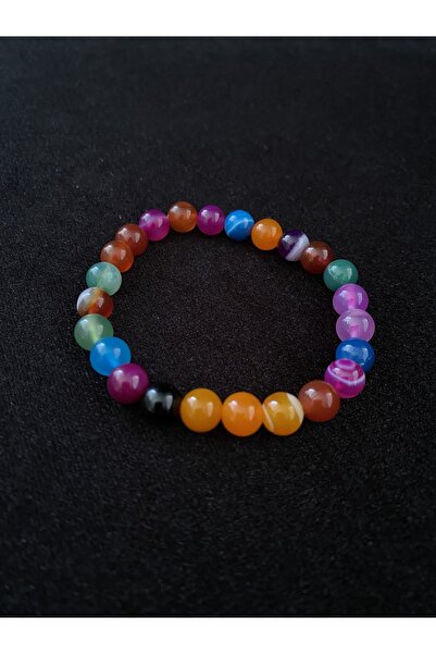 Doğaltaş Mixed Color Natural Stone Unisex Bracelet
