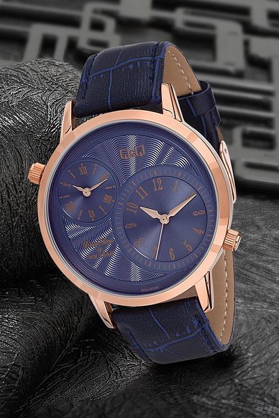 Q&Q Leather Men's Wristwatch Pqz22