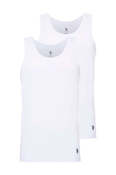 U.S. Polo Assn. Men's White Cotton 2-Piece Undershirt