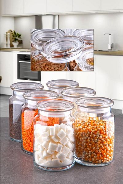 GÖNÜL 6-Piece Glass Jar with Lid 800 Ml G2739