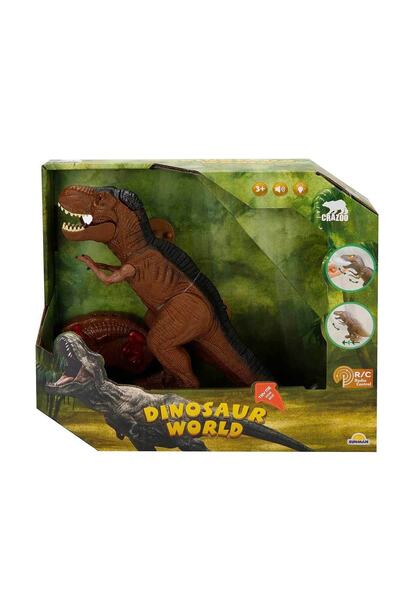 Sunman Sesli Ve Işıklı Pilli Uzaktan Kumandalı Ağzından Buhar Çıkartan Oyuncak Dinazor Dinozor 25 Cm