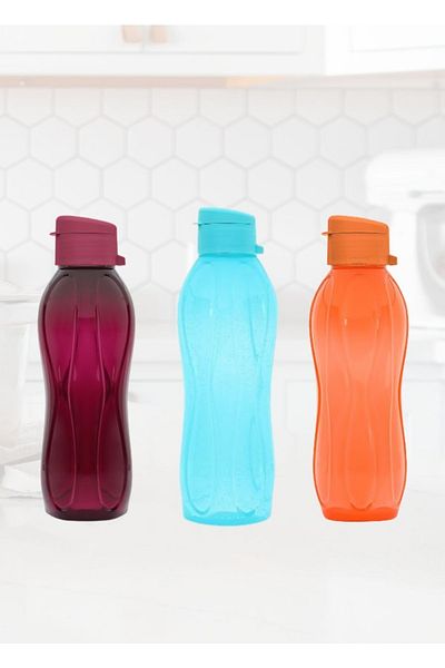 Jet's Home 750 Ml*3 Blue Purple Orange Water Bottle - School Water Bottle with Lid