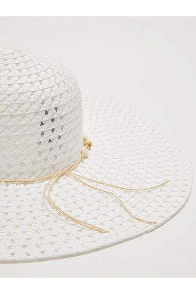 LC Waikiki LCW ACCESSORIES Ψάθινο γυναικείο καπέλο Fedora με μοτίβο