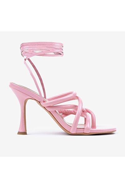 Nervia Berry| Women's Lace-Up Heeled Pink Sandals
