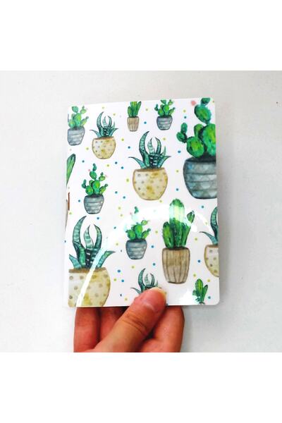 Fatofotofan دفتر صغير بغطاء من الورق المقوى بنمط الصبار