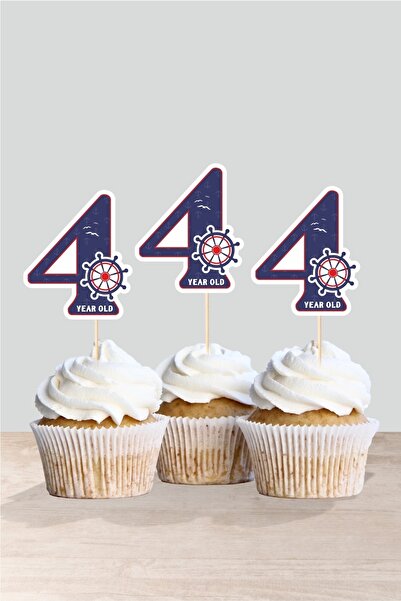 neşeli günlerim بحار تحت عنوان 4 (أربعة) سنة زخرفة كب كيك '10'