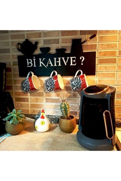Genel Markalar Bi kahve ahşap dekoratif kupalık askılığı, mutfak dekoratif süsü.