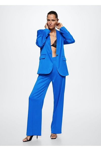 MANGO Woman Pantaloni de costum largi