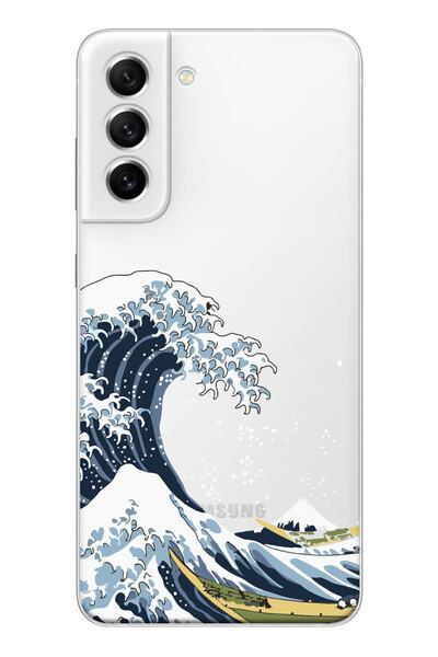 shoptocase Galaxy S21fe Uyumlu Şeffaf Kanagawa Tasarımlı Telefon Kılıfı