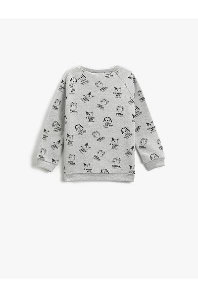Koton Printed Sweatshirt Crew Neck
