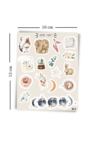 Hume Craft Set de autocolante cu tematică vintage