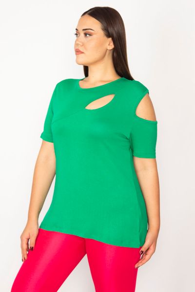 Şans Women's Large Size Green Plaid Patterned Ornamental Zipper Pocket  Tights 65n34640 - Trendyol