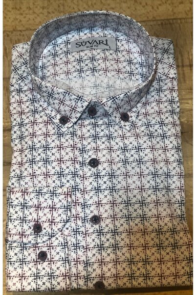 SÜVARİ Classics Slim Fit Pamuklu Desenli Gömlek