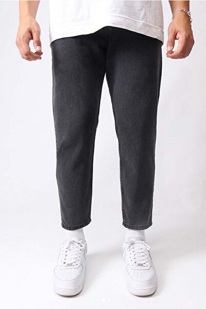 DİFRANSEL Blugi Mom Jeans pentru bărbați, antracit, talie înaltă, fără lycra