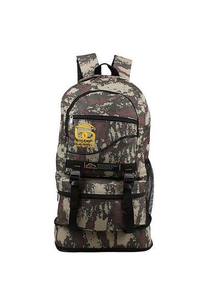Bagacar Rucsac pentru alpinism cu burduf de camuflaj Geanta de camping cu capacitate de 65 litri