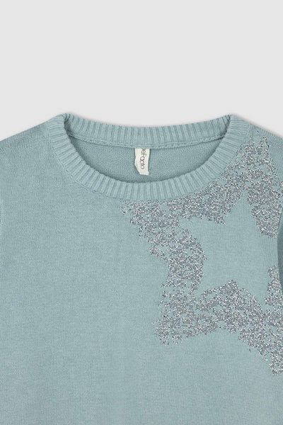 DeFacto Dívčí úpletový svetr Regular Fit Crew Neck