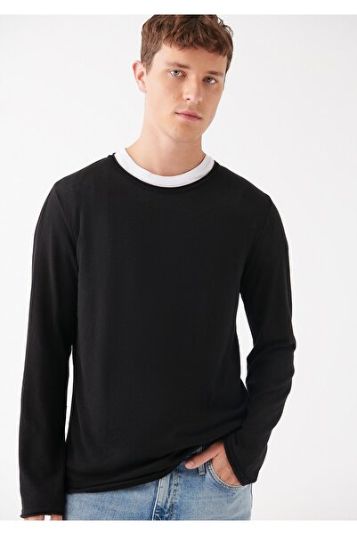 Mavi Siyah Bisiklet Yaka Kazak Regular Fit / Normal Kesim 0710022-900