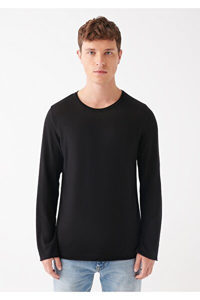 Mavi Siyah Bisiklet Yaka Kazak Regular Fit / Normal Kesim 0710022-900