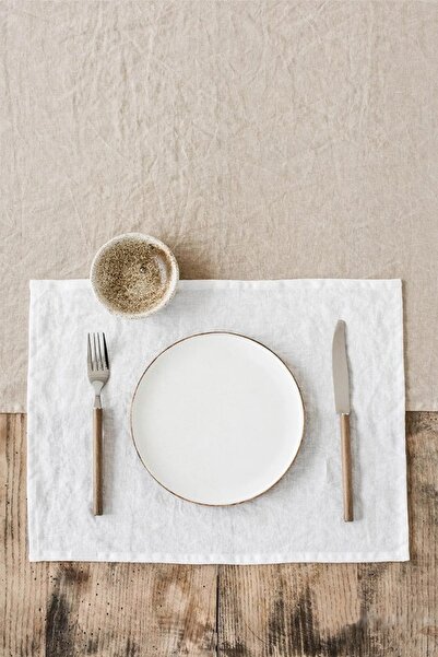 miyolin Yıkanmış Keten 2'li Kumaş Peçete, Keten Amerikan Servis 35x45 Cm