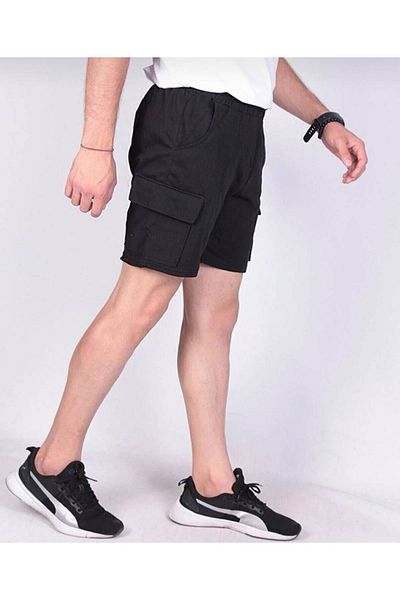 Freud Ανδρικό μαύρο σορτς Cargo Pocket