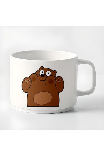GünayStore Double Turkish Coffee Cup & Espresso Cup We Bears Design Small Mug