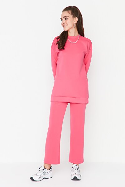 Trendyol Modest Sweatsuit-Set - Rosa - Regular Fit