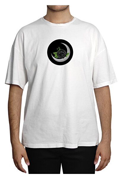 Unisex Moonrose Ön Ve Arka Baskı Detaylı T-shirt