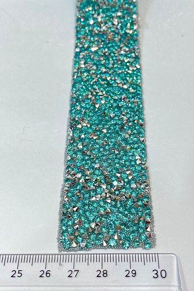 Hobigram Water Green Wide Iron-on Stone Strip – Ειδικό σχέδιο, αξεσουάρ, ποιοτική παραγωγή, εντυπωσιακό στυλ