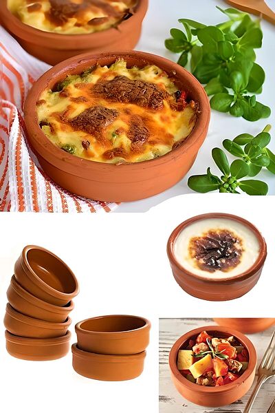 Bifirsat 6-Piece Soil Casserole and Rice Pudding Oven Container