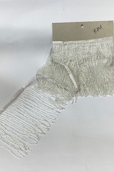 Hobigram White Beaded 15 cm Fringe Tassel with Decorative Ribbon Janjan – Decorative Ribbon, Stylish Design – Decorat
