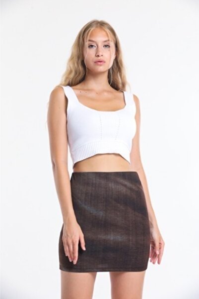 Moda Tekcan Kareli Mini Etek