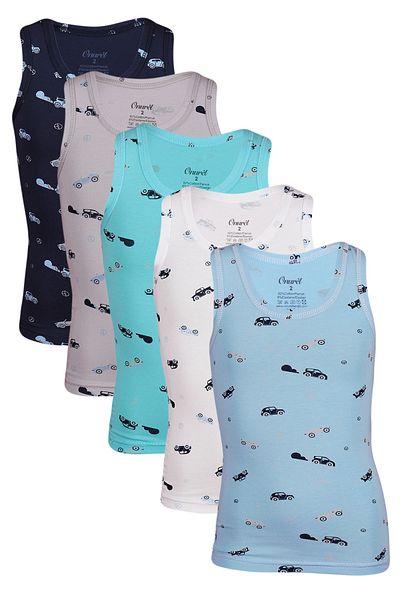 Onurel Boy's 5-pack Car Patterned Undershirt 139