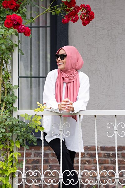 ELANS Combed Cotton Ready Practical Shawl Scarf Dried Rose