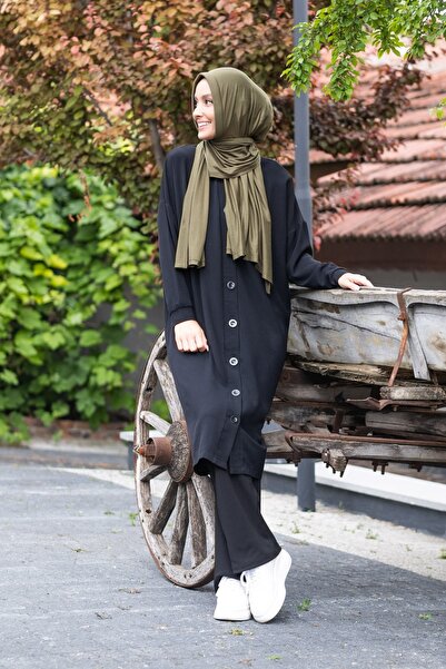 ELANS Combed Cotton Ready Practical Shawl Scarf Khaki Green