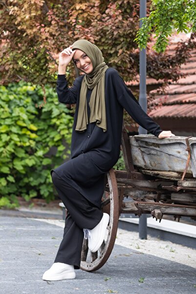 ELANS Combed Cotton Ready Practical Shawl Scarf Khaki Green