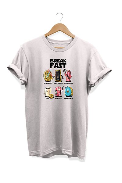 remonz Σειρά Food Star Wars Foods εμπριμέ 100% βαμβακερό μπλουζάκι μεγάλου μεγέθους