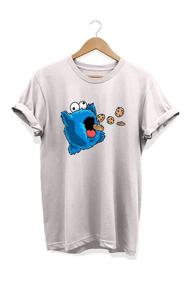 remonz Μπλουζάκι με στάμπα της σειράς Food Cookie Monster από 100% βαμβάκι σε μεγάλο μέγεθος
