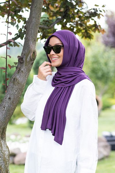 ELANS Combed Cotton Ready Practical Shawl Scarf Plum