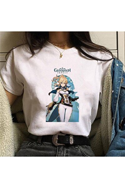 GALASHOP تي شيرت أنيمي Ganyu Keqing بأكمام قصيرة موديل H65