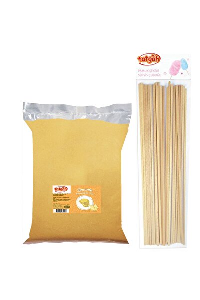 Tatgah Limon Aromalı Pamuk Şeker Tozu 400gr. + Çubuk Hediyeli