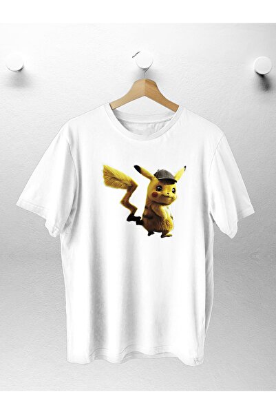 BM FASHION SHOP Žene Muškarci Trend Detektiv Pikachu T-shirt sa širokim printom