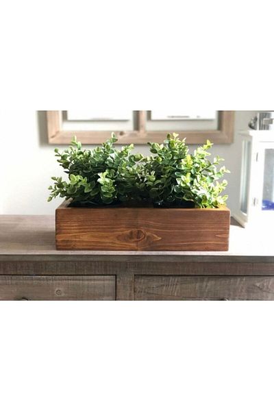 PAKÇAM KERESTE Wooden Flower Pot Succulent Cactus or Organizer Multi-Purpose Box 30X8 Height 10