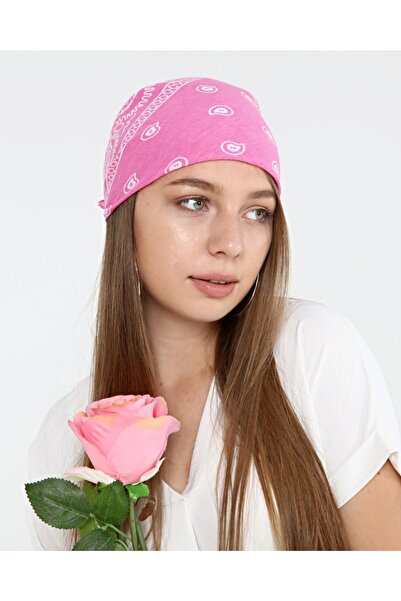 indirimsepeti Etnik Desenli Bandana Fular Kafa Bandı Unisex Pembe